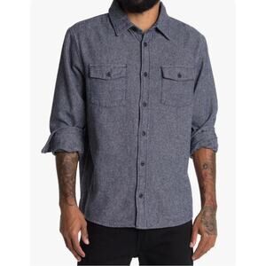 SLATE & STONE Heavy Flannel Shirt Jacket Shacket Twill Dark Blue Medium NWOT